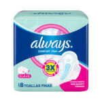 ALWAYS CELESTE TOALLAS x8un 24 suave #