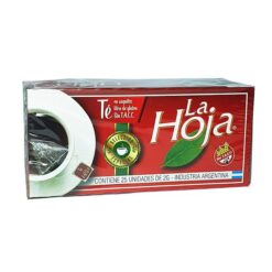 TÉ SAQUITOS LA HOJA x25un 20 ROJO #