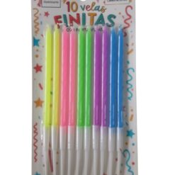 VELAS CUMPLE FLÚOR x10